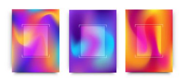 Promosyon şablon el ilanı ya da broşür tasarımı renkli sanat sıvı soyut.