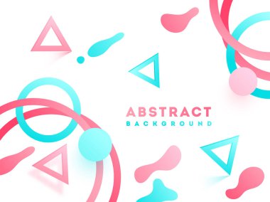 Beyaz arka plan üzerinde geometrik soyut öğeler.