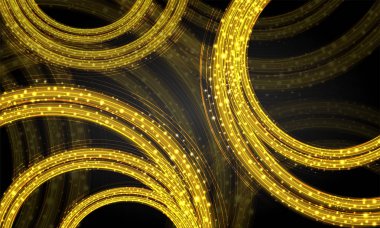 Parlak altın dairesel ark arka plan.