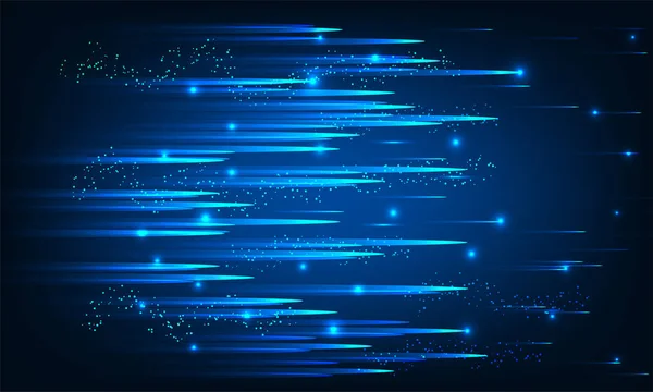 Технологія Високошвидкісних Технологій Руху Фону Блискучими Променями Синьому Фоні — стоковий вектор
