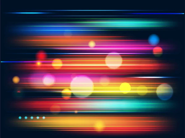 采用五颜六色的光束和波克效应的速度运动背景 为未来主义的技术概念 — 图库矢量图片