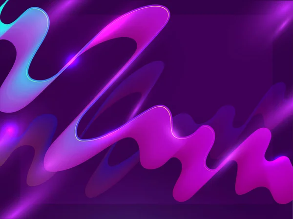 Liquid Fluid Art Abstract Design Purple Color — Stock Vector
