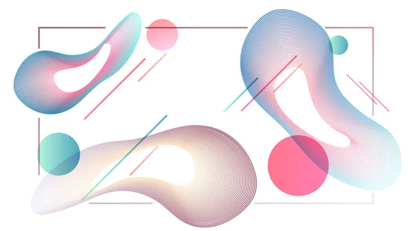 Conception Bannière Affiche Aux Formes Géométriques Liquides Brillantes Art Fluide — Image vectorielle
