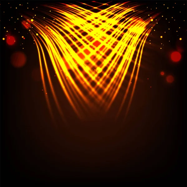 Gyllene Glödande Ljusvågor Abstrakt Brun Bakgrund — Stock vektor