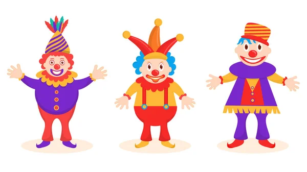 Αστεία Jester Συνόλου Χαρακτήρων Διαφορετικές Πόζες — Διανυσματικό Αρχείο
