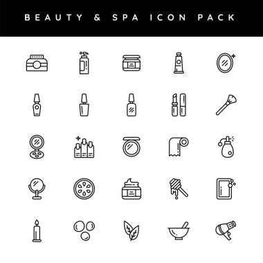 Hat sanatında güzellik ve Spa Icons set.