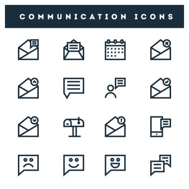 Satır resmi iletişim simgesi kümesi.