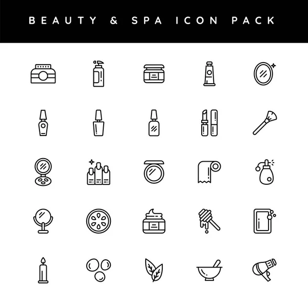 Icone Beauty Spa Linea Art — Vettoriale Stock