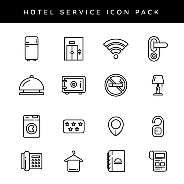 Hotel Service Icon Set White Background — Stock Vector