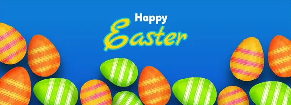 Mutlu Paskalya üstbilgi veya afiş tasarım renkli PRI ile dekore edilmiştir. — Stok Vektör
