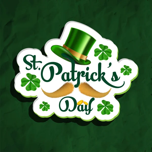 St Patricks dag sticker, label of badge met illustratie. — Stockvector