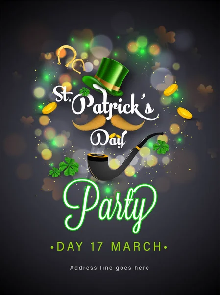 Lesklý design šablony nebo leták s stylový nápis St Patricks Day. — Stockový vektor