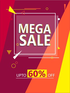 Mega Satılık şablon tasarımı ile % 60 indirim teklif soyut ba