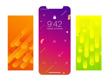 Soyut duvar kağıdı koleksiyonu için smartphone uygulama penceresi 