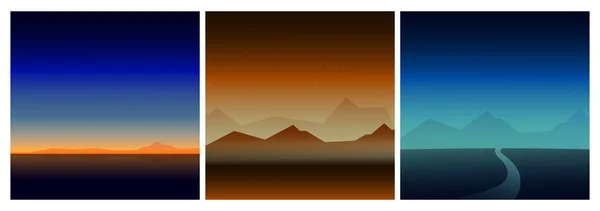 Natur Landschaft Hintergrund in drei Farben-Option eingestellt. — Stockvektor