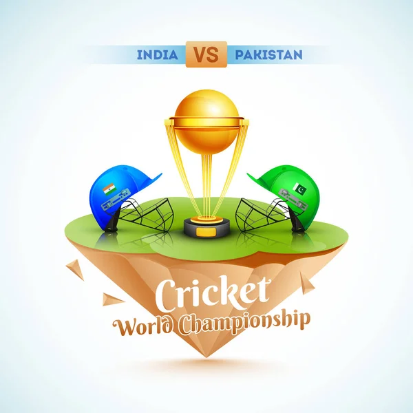 Cricket World Championship modelo ou design de cartaz com vetor — Vetor de Stock