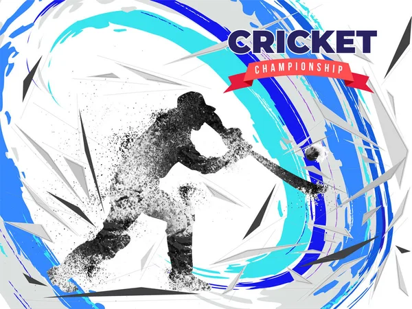 Cricket Meisterschaft Poster oder Banner Design mit Grunge Illustrator — Stockvektor