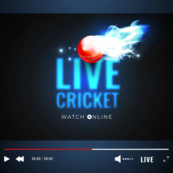 Live Cricket Turnier Videospielbildschirm mit Illustration von f — Stockvektor