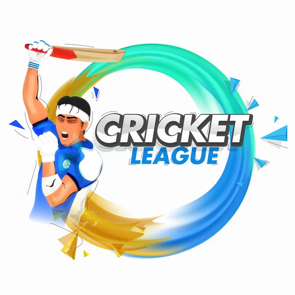 Крикет ліги плакат або банера дизайн з ілюстрація кажанів — стоковий вектор