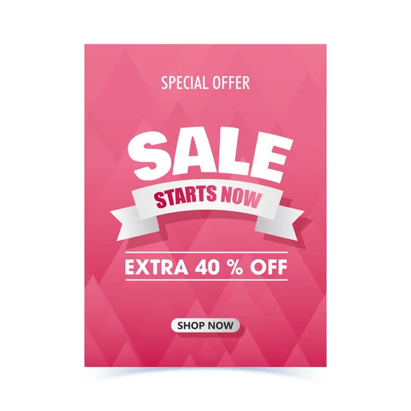 판매 템플릿 또는 플라이어 디자인 핑크 ab 40% 할인 제공 — 스톡 벡터