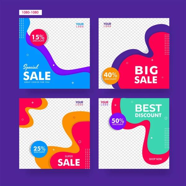 Collection of Sale poster or template design with different disc — Stock Vector