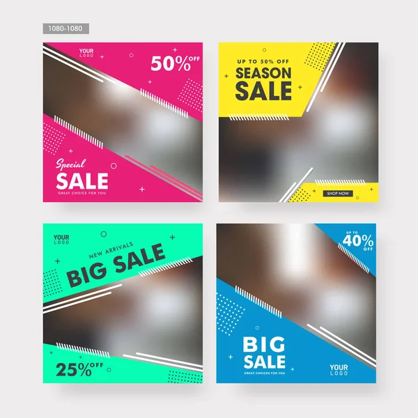 Various type Sale poster or template design with different disco — Stock Vector