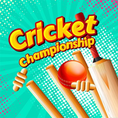 Kriket Şampiyonası el ilanı veya poster ile arka plan