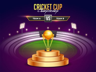 Altın kazanan ödül gece Stadyumu ışık arka plan üzerinde Vs 