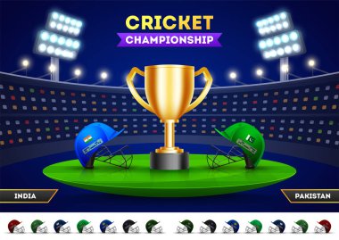 Kriket Şampiyonası poster veya el ilanı ile Hindistan arasındaki maç bir