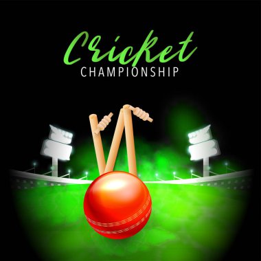 Gece stadyum açık renkli küçük kapı ve parlak kırmızı top p ile