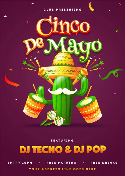 Cinco De Mayo affisch mall. text och Detaljer anpassade för f — Stock vektor