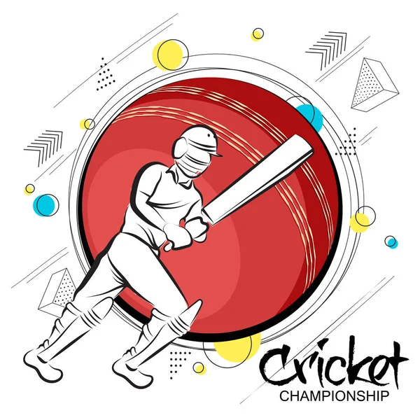 Cricket Championship poster or flyer design with illustration of — Stock Vector