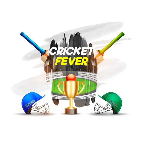 Manifesto o volantino del campionato di cricket, partita tra due spirito di squadra — Vettoriale Stock