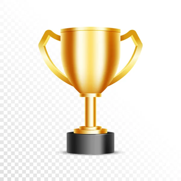 Trofeo ganador de cricket brillante dorado sobre fondo PNG . — Vector de stock