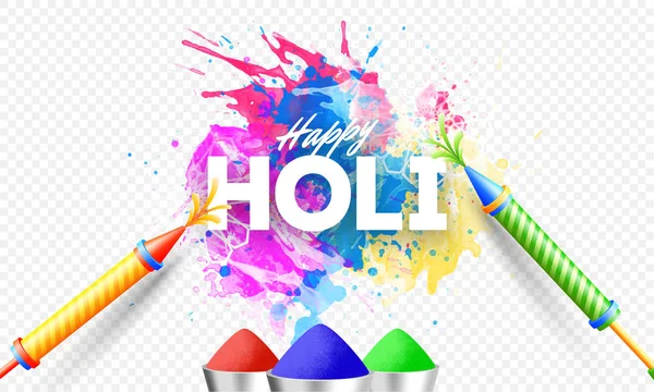 Holi festival célébration affiche ou bannière design avec illustrat — Image vectorielle