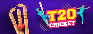 Kriket oyuncusu kriket ekipman mavi ile farklı poz 