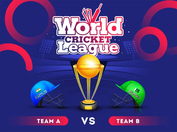 Liga Mundial de Cricket, India vs Pakistán Cricket bandera del partido o — Vector de stock
