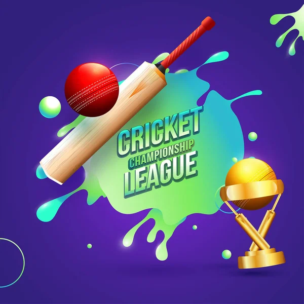 Flyer ou design de cartaz de Cricket Championship League com illus — Vetor de Stock
