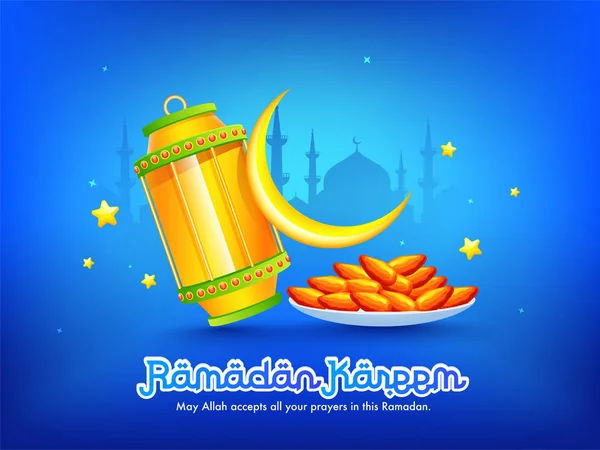 Ramadan Kareem celebracja baner lub plakat z wiadomości, — Wektor stockowy