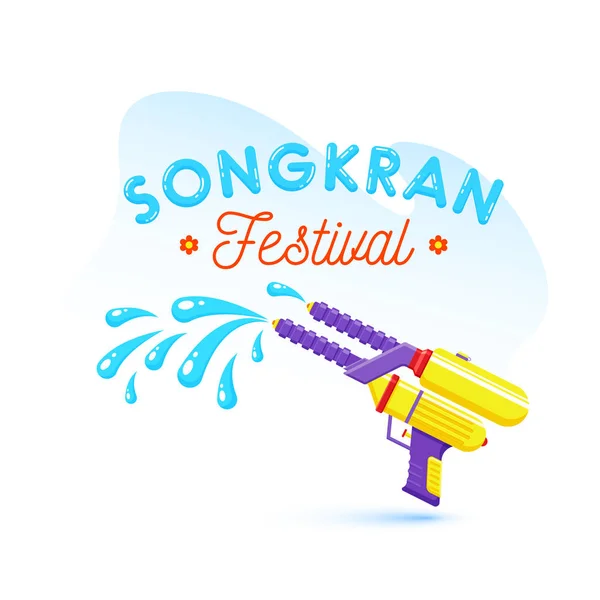 Texto elegante de Songkran festival celebração cartaz ou flyer de —  Vetores de Stock