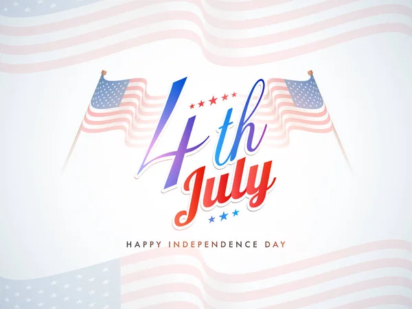 4 липня, День незалежності банер дизайн з хвилястим американським F — стоковий вектор