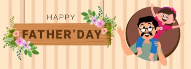 Mutlu Fa için babasının omzunda oturan sevimli küçük kız