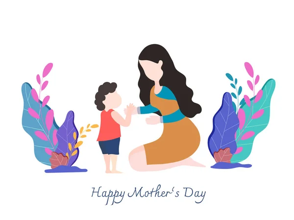 Happy Mother's Day celebration banner design avec illustration o — Image vectorielle