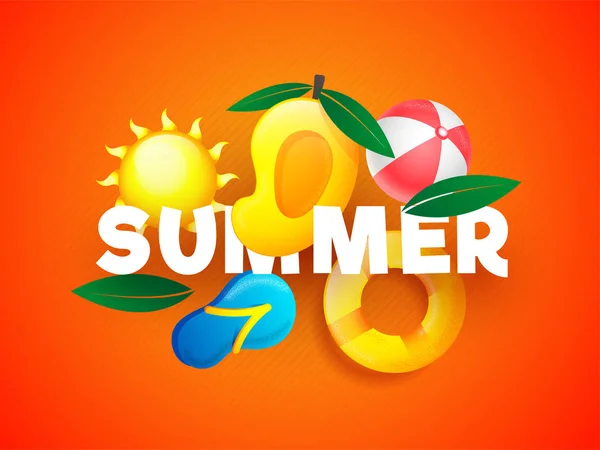 Zomer viering banner of poster design versierd met zomer — Stockvector