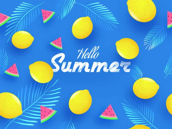 Праздничный баннер или плакат Hello Summer — стоковый вектор