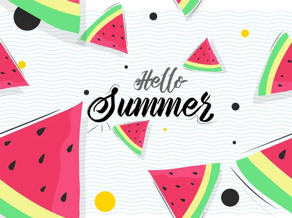 Plano de fundo sem costura melancia estilo para Hello Summer celeb —  Vetores de Stock
