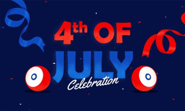 4 Temmuz Kutlama afiş veya poster tasarımı woofer illu ile