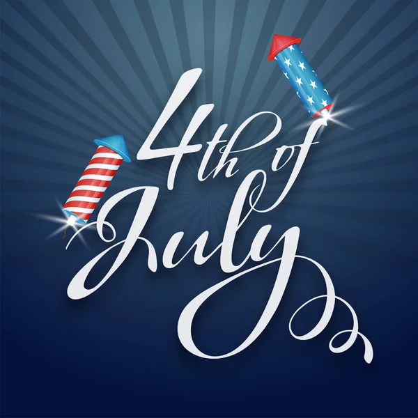 4 juillet Fond de célébration de l'indépendance avec feu d'artifice ro — Image vectorielle