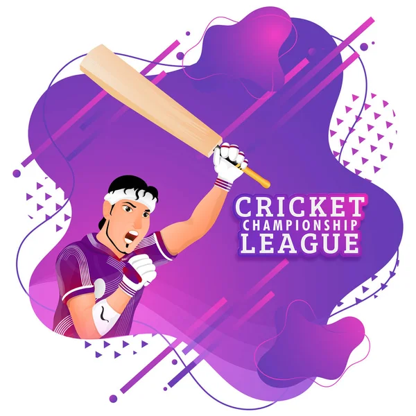 Design basato sul concetto di Cricket Championship League con cricket ba — Vettoriale Stock