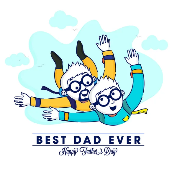 Feliz feriado Dia do Pai celebrando fundo com o pai e — Vetor de Stock